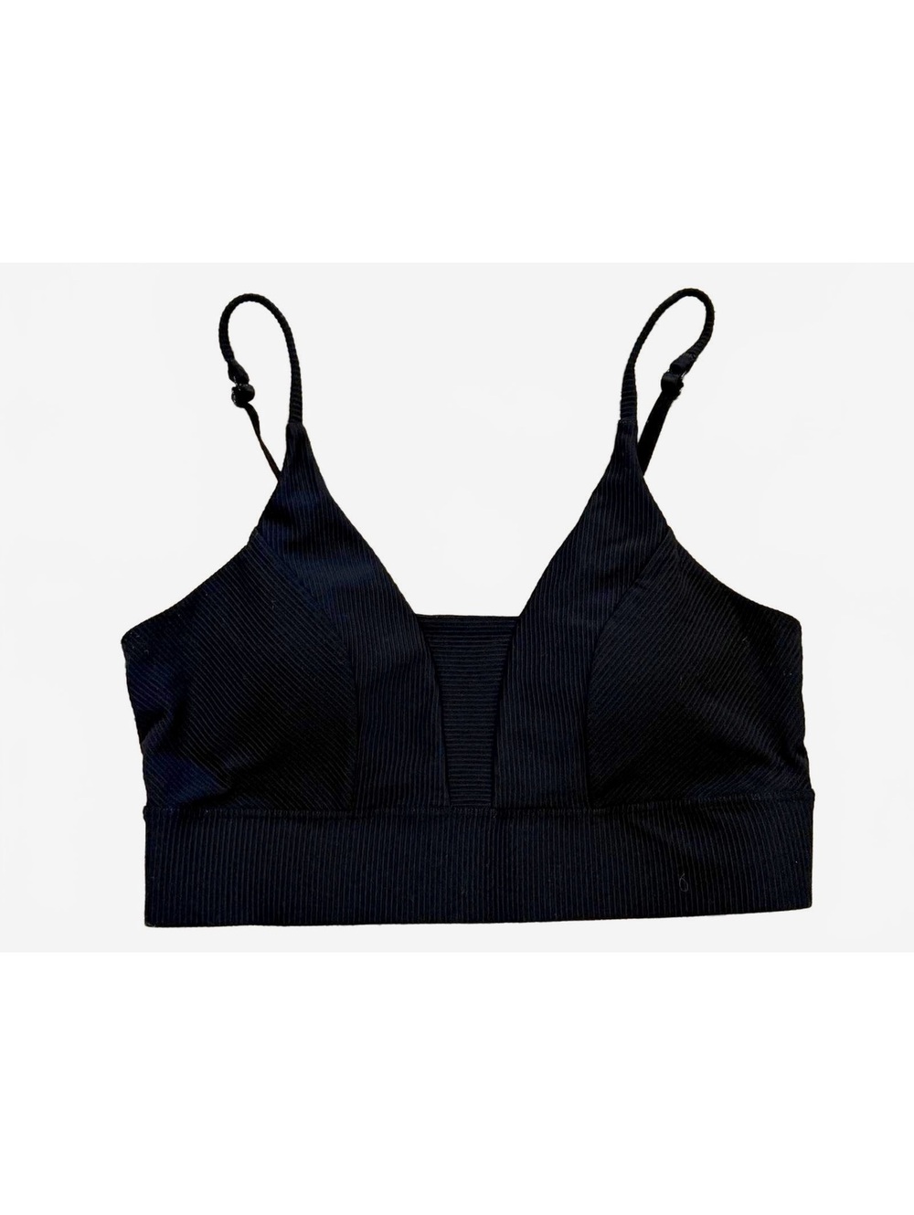 Old Navy PowerSoft Black Ribbed Light Support Sports Bra Size Medium